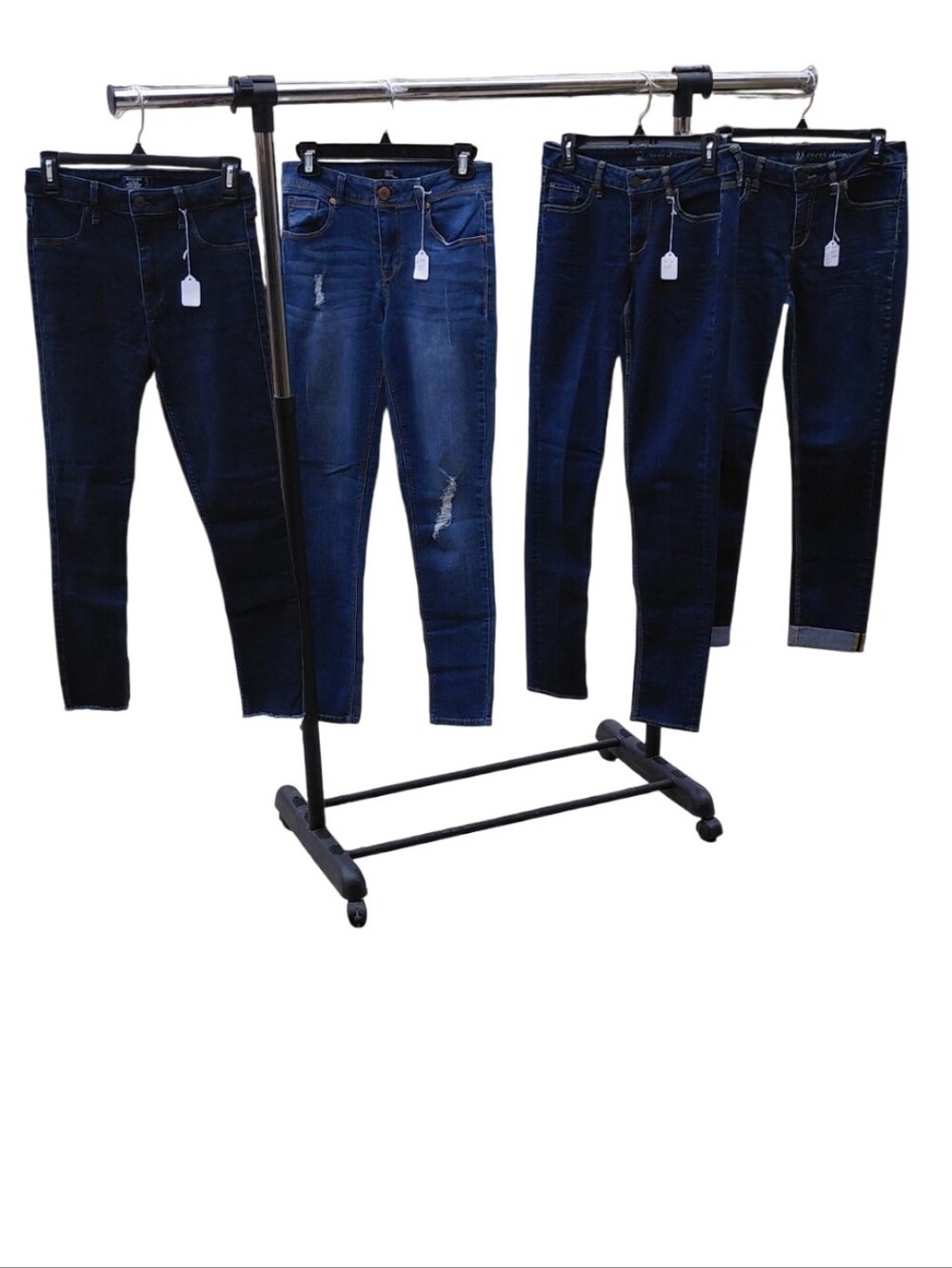 8926M....Women’s Mixed Dark Blue Skinny Jeans -  Denim. Details Shown Below.